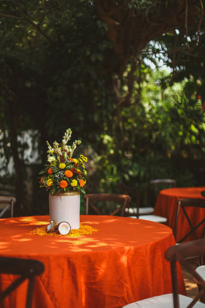 Tablescape and Floral detail — Welcome Lunch decor — Alila Diwa Goa